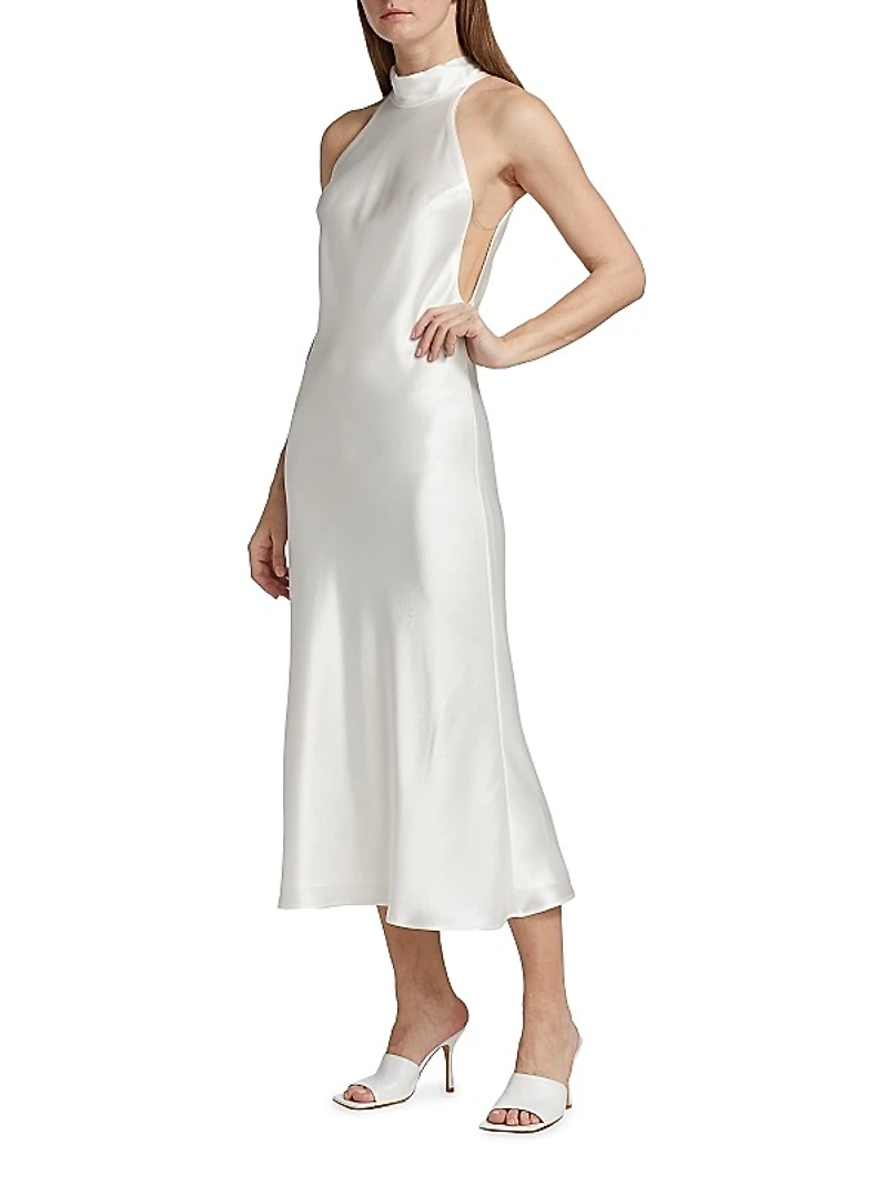 Cova Satin Sleeveless Midi-Dress