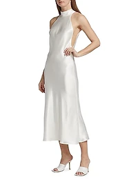 Cova Satin Sleeveless Midi-Dress