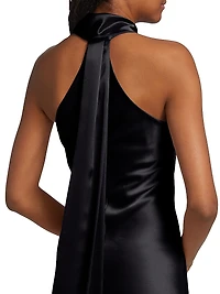 Pandora Satin Halterneck Midi-Dress