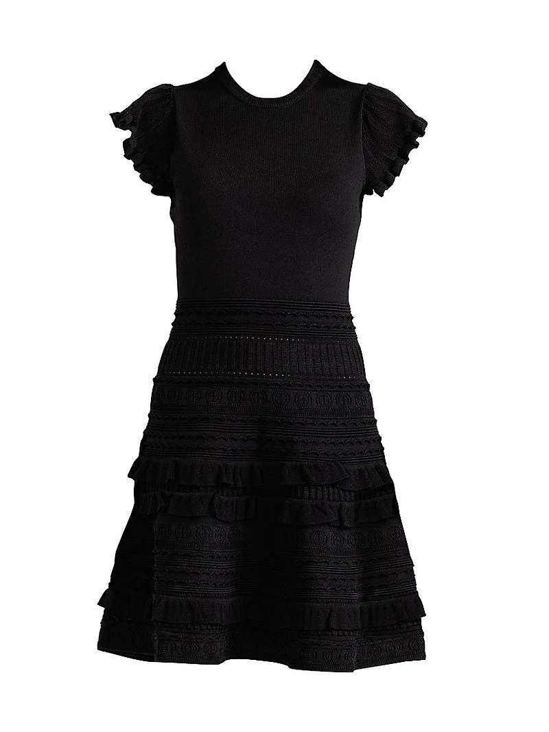Sofie Frill-Trimmed Knit Minidress