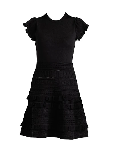 Sofie Frill-Trimmed Knit Minidress
