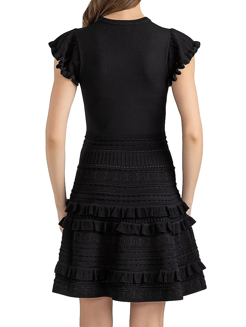 Sofie Frill-Trimmed Knit Minidress