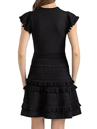 Sofie Frill-Trimmed Knit Minidress