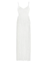 Strappy Ottoman Fringe Gown