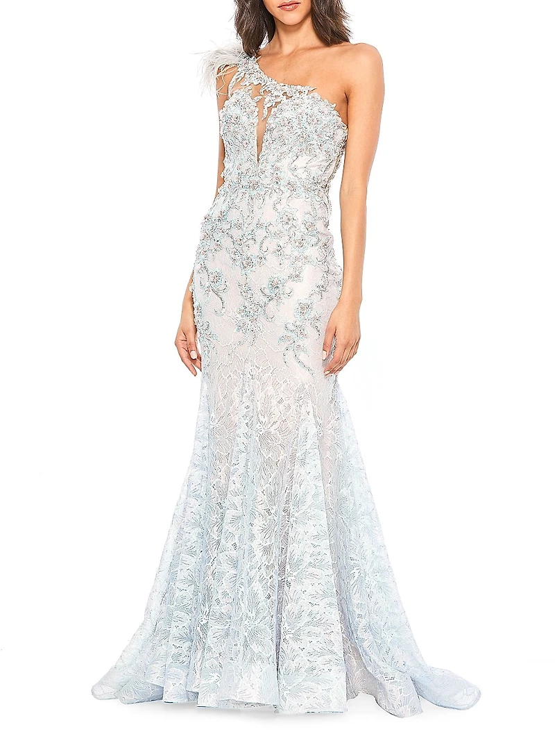 Embellished Lace Mermaid Gown
