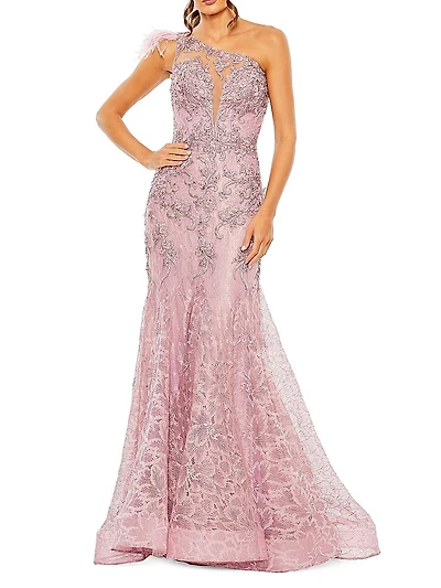 Embellished Lace Mermaid Gown