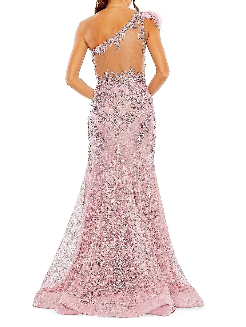 Embellished Lace Mermaid Gown