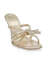 Margi Bow Metallic Leather Sandals