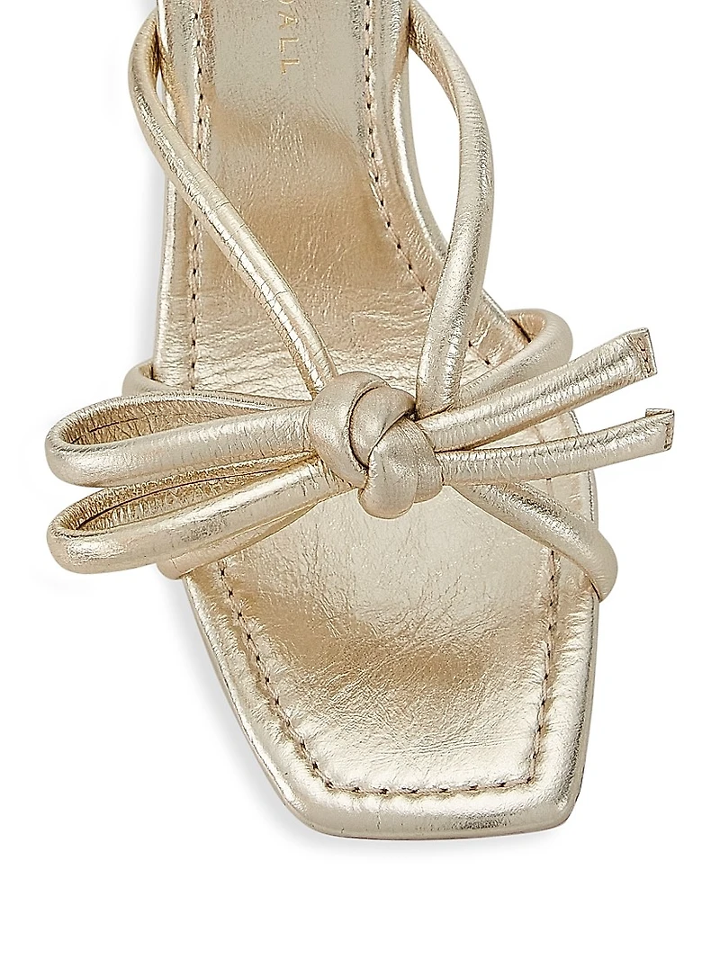 Margi Bow Metallic Leather Sandals