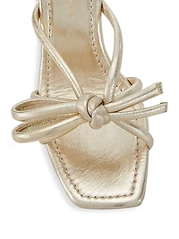 Margi Bow Metallic Leather Sandals