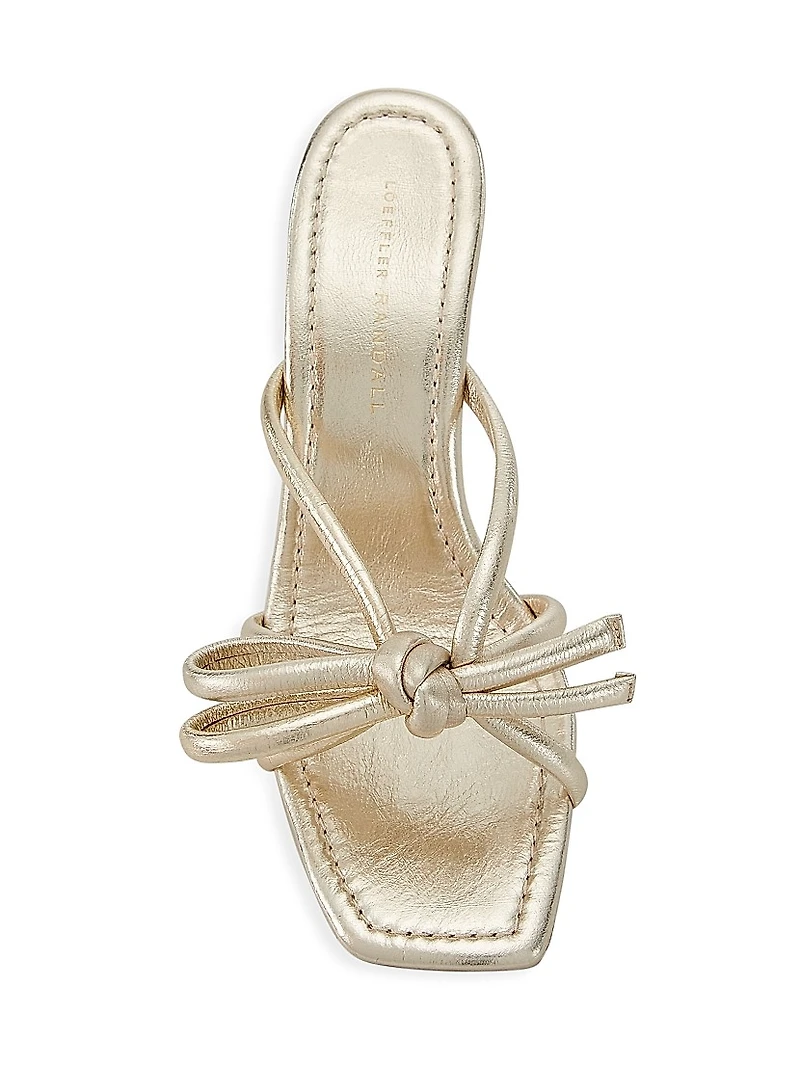 Margi Bow Metallic Leather Sandals