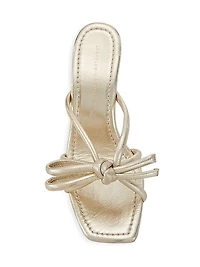 Margi Bow Metallic Leather Sandals