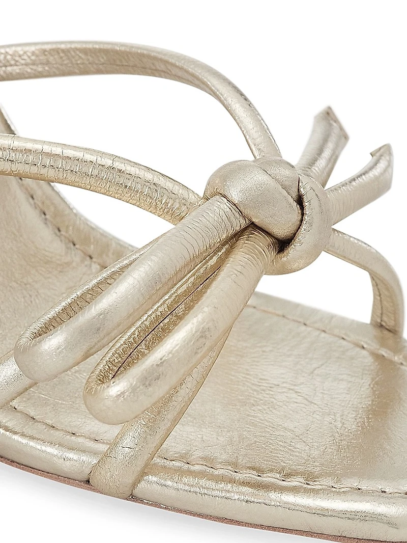 Margi Bow Metallic Leather Sandals