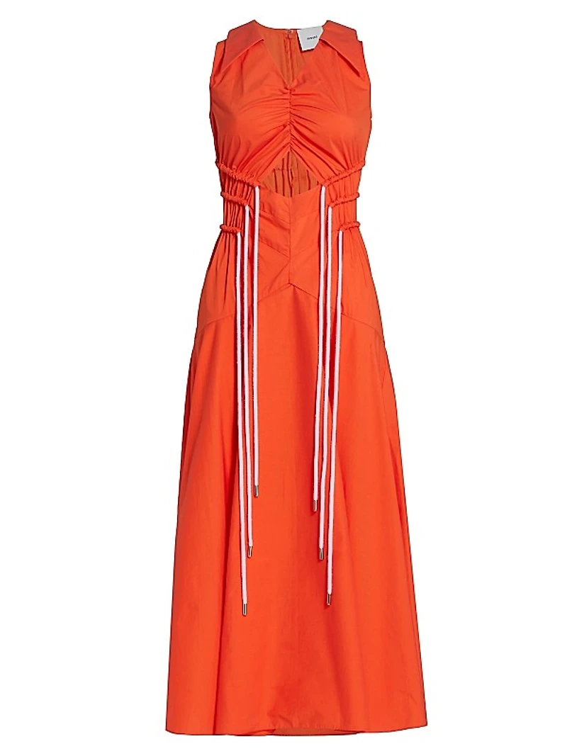 Jackson Cut-Out Drawstring Midi-Dress