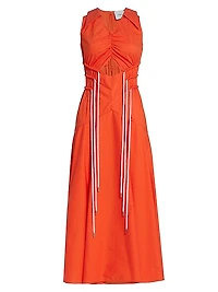 Jackson Cut-Out Drawstring Midi-Dress