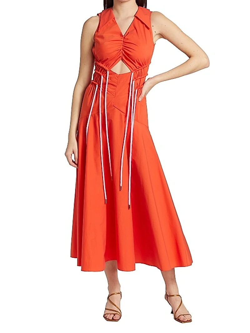 Jackson Cut-Out Drawstring Midi-Dress