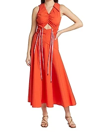Jackson Cut-Out Drawstring Midi-Dress