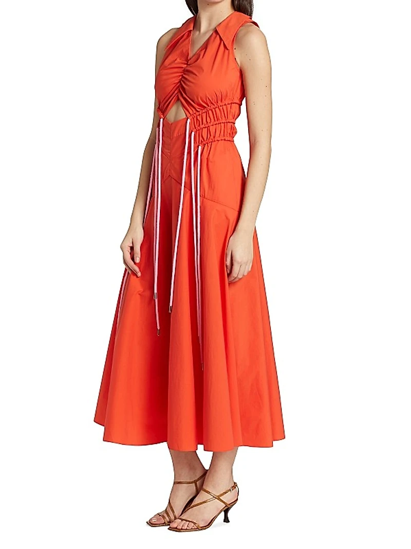 Jackson Cut-Out Drawstring Midi-Dress