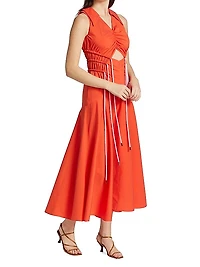 Jackson Cut-Out Drawstring Midi-Dress