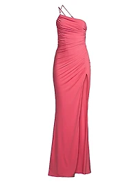 Winnipeg One-Shoulder Ruched Gown