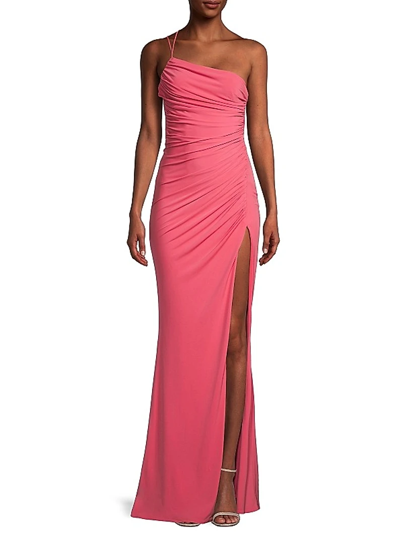 Winnipeg One-Shoulder Ruched Gown