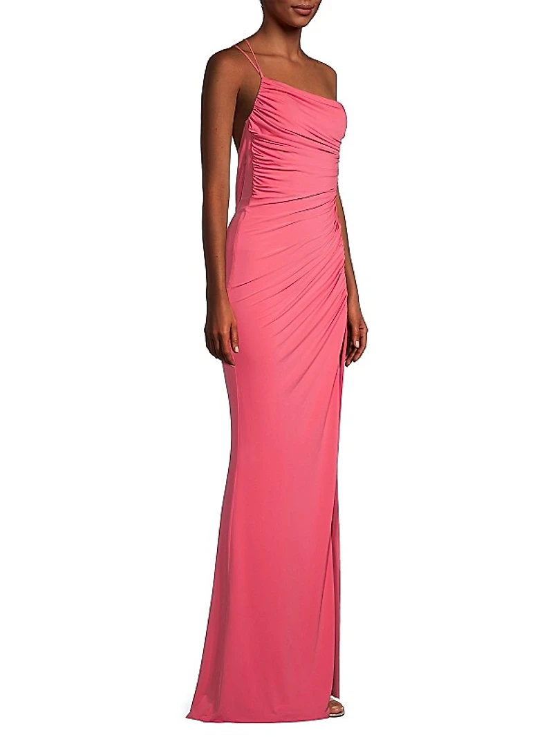 Winnipeg One-Shoulder Ruched Gown