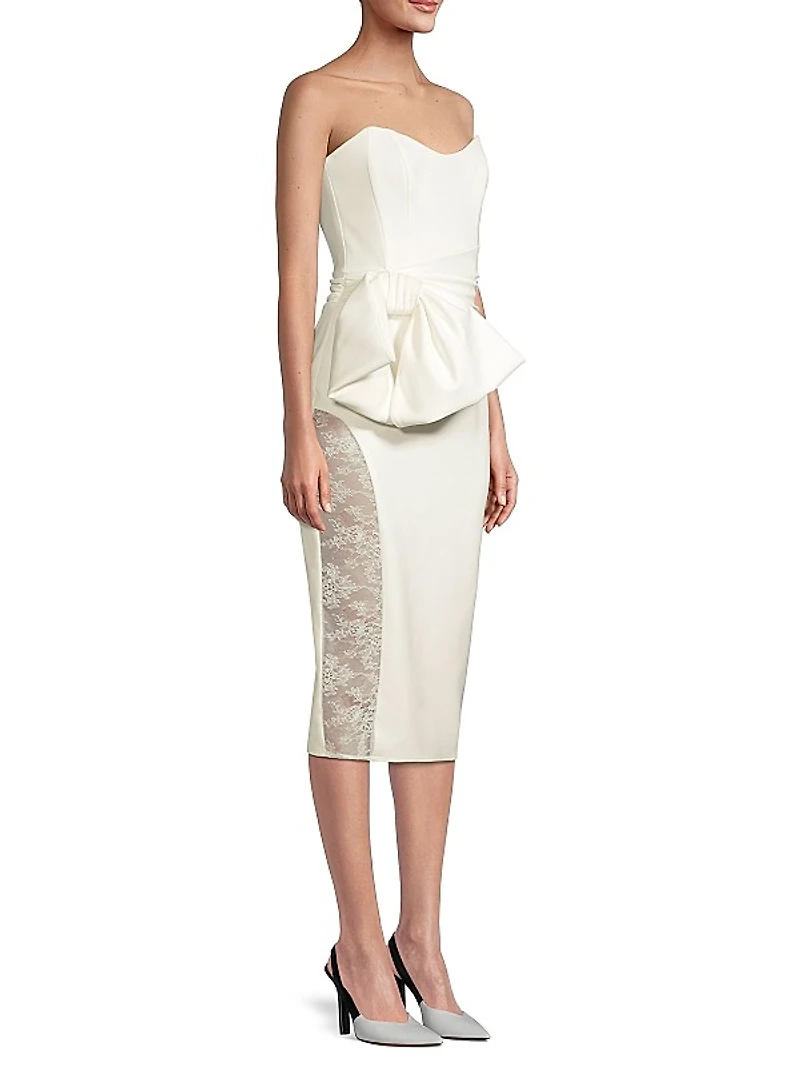 Natalie Bustier Lace Midi Dress