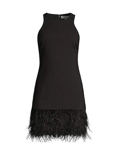 Cami Feather-Hem Minidress