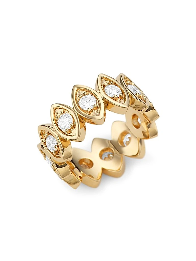 14K Yellow Gold & Diamond Large Evil-Eye Eternity Band