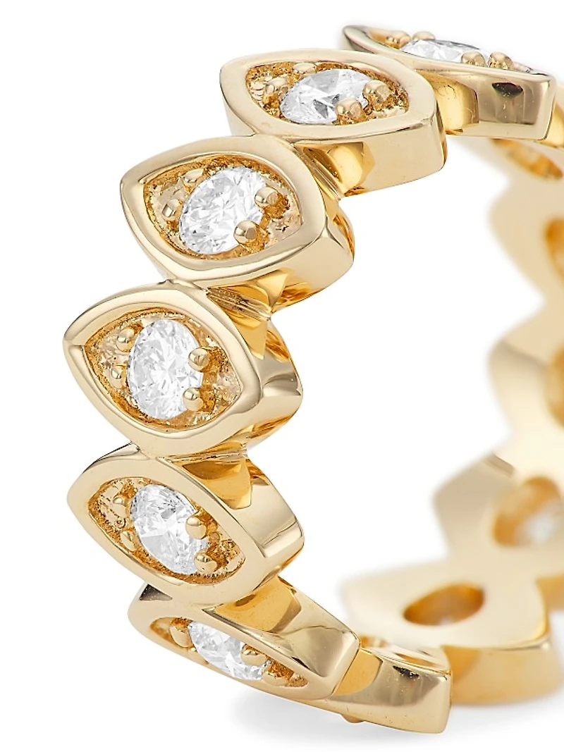 14K Yellow Gold & Diamond Large Evil-Eye Eternity Band