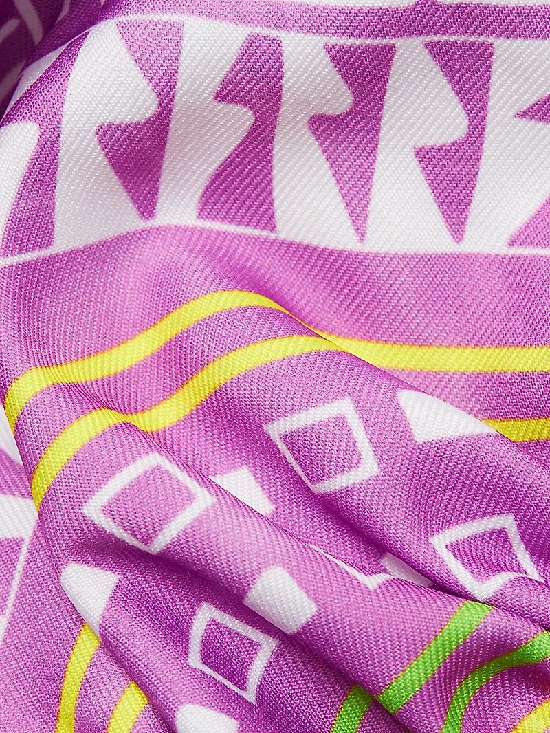 Geometric-Print Halter Top