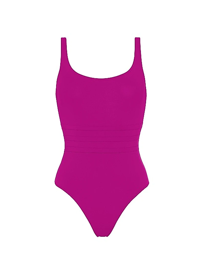 Asia Low-Back Roundneck One-Piece Swimsuit