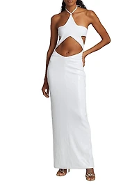 Metallic Halter Gown