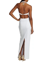 Metallic Halter Gown