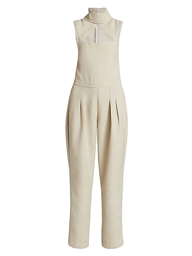 Cut-Out Sleeveless Turtleneck Jumpsuit
