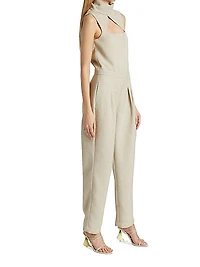 Cut-Out Sleeveless Turtleneck Jumpsuit