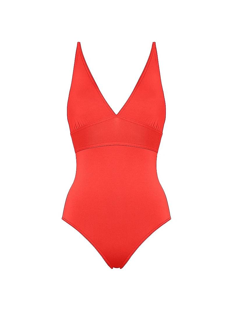 Larcin Triangle Tank One-Piece Swimsuit