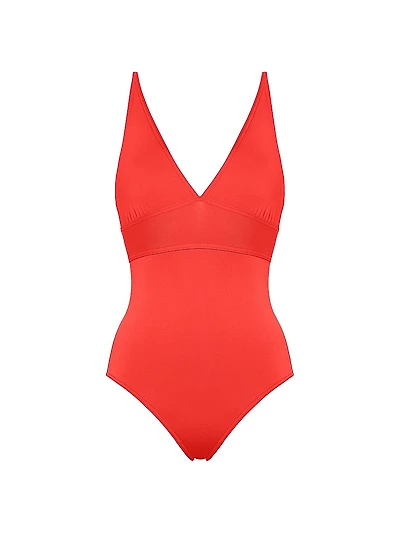 Larcin Triangle Tank One-Piece Swimsuit