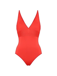 Larcin Triangle Tank One-Piece Swimsuit