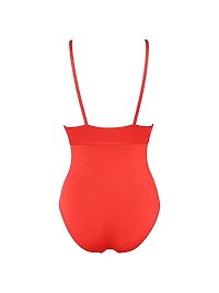 Larcin Triangle Tank One-Piece Swimsuit