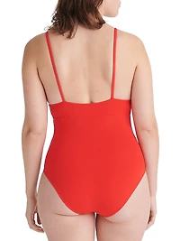 Larcin Triangle Tank One-Piece Swimsuit