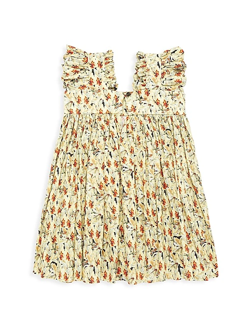 Little Girl's & Girl's Sleeveless Floral Dress