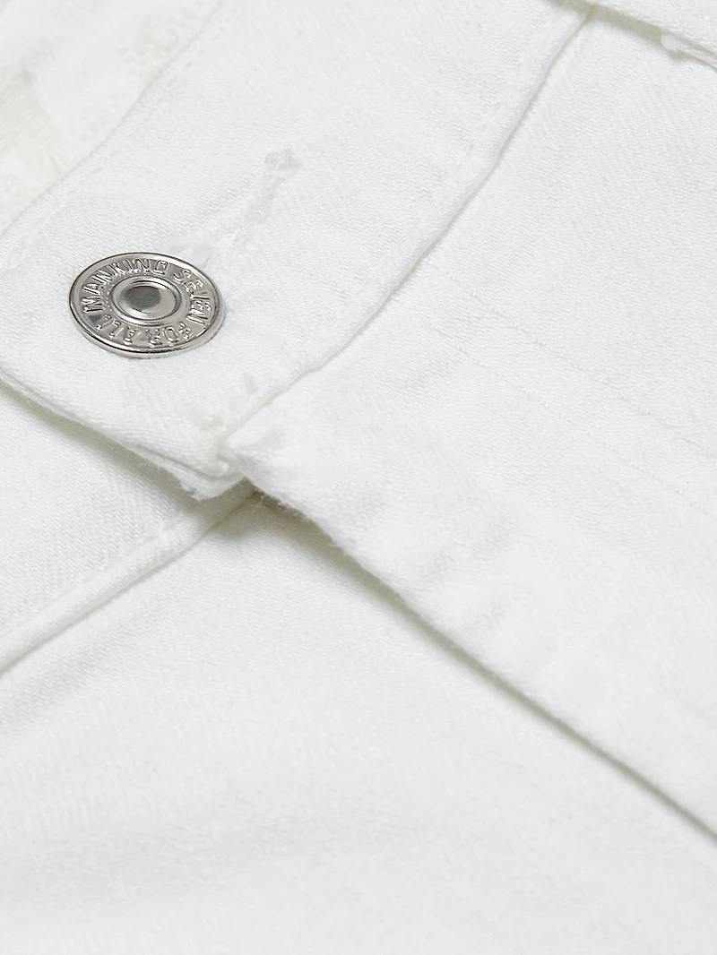 Low-Rise Stretch Denim Rolled Shorts