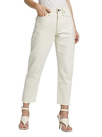 Alissa High-Waisted Cropped Barrel-Leg Jeans