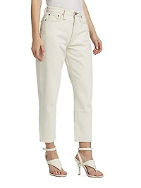 Alissa High-Waisted Cropped Barrel-Leg Jeans