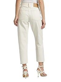 Alissa High-Waisted Cropped Barrel-Leg Jeans
