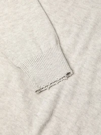 Distressed Cotton & Cashmere Knit Pullover Sweatshirt