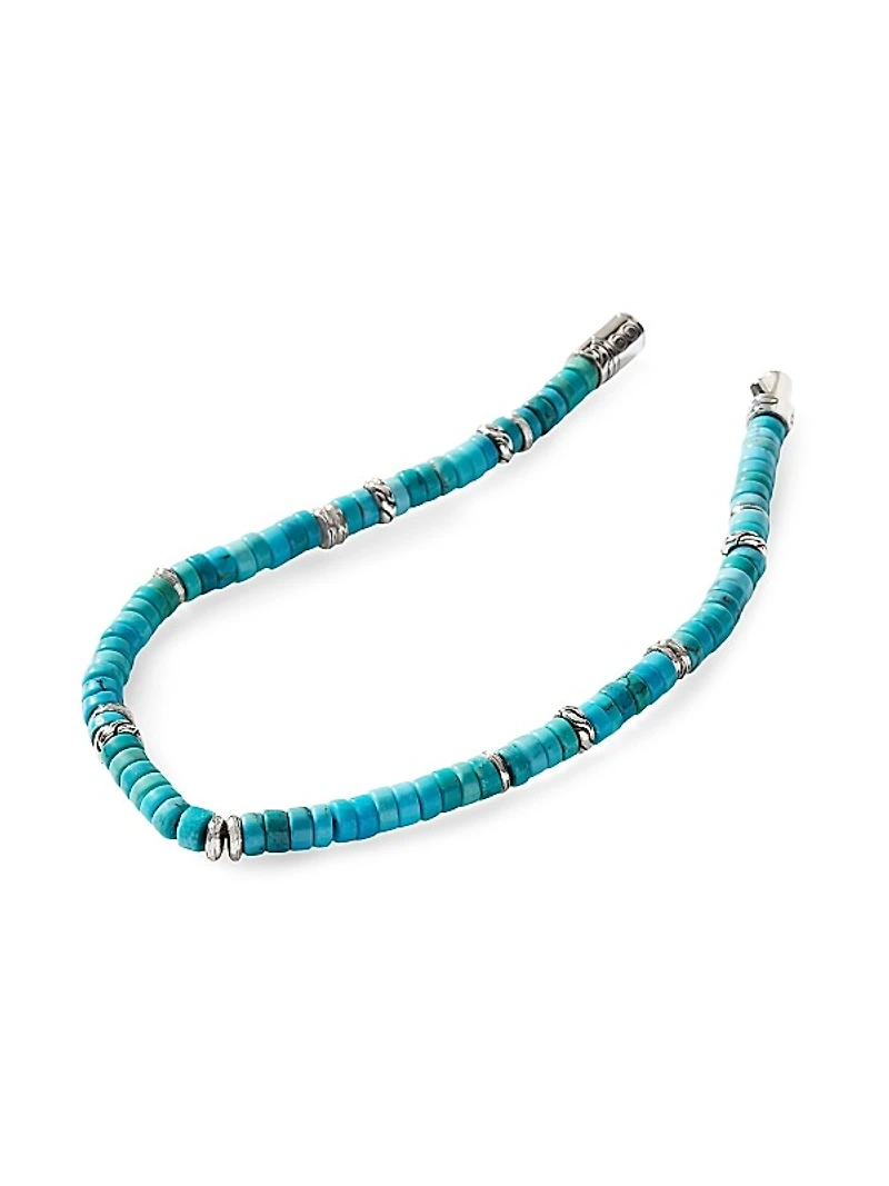 Sterling Silver & Turquoise Heishi Beaded Bracelet