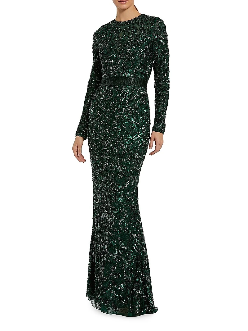Beaded Empire Waist Gown