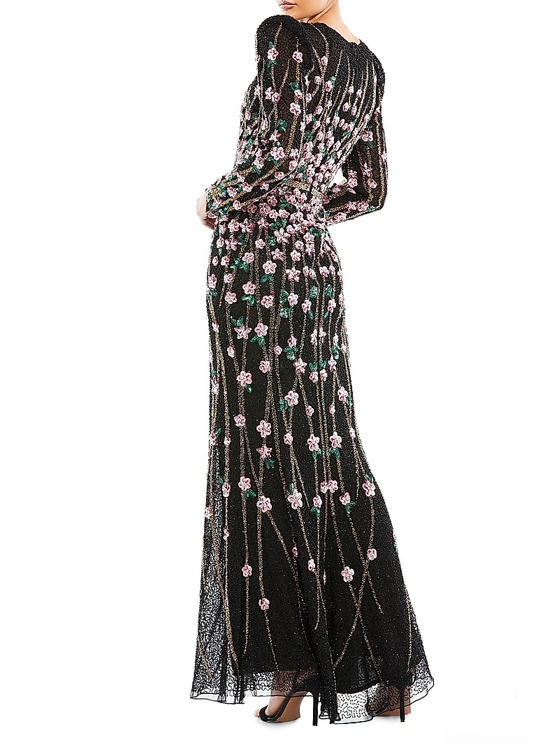 Beaded A-Line Gown